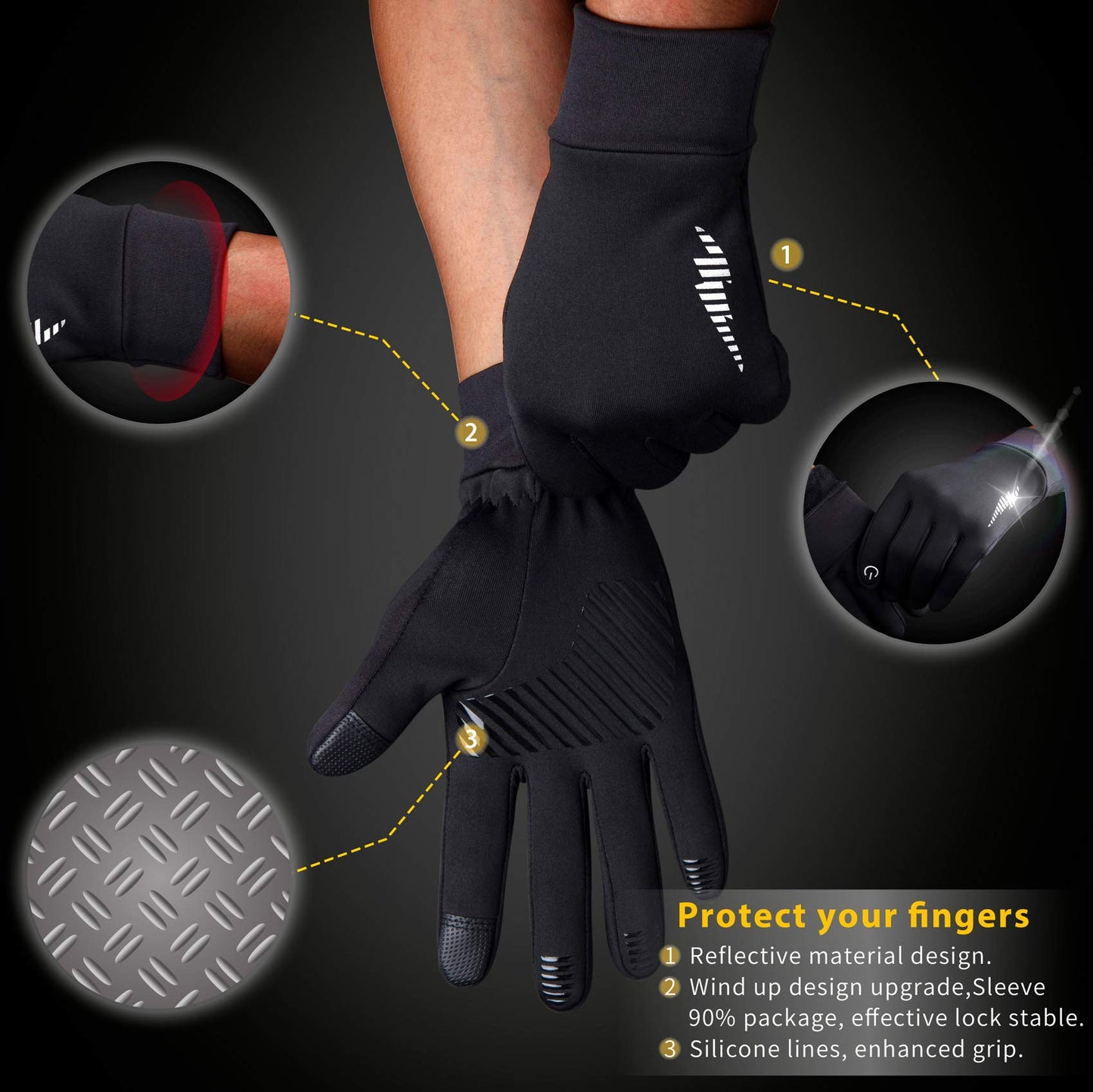 Outdoor Full Finger Fleece Gloves Touch Screen